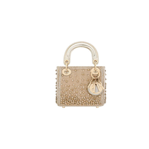jiewjdlw Micro Lady dior Embroidered Pearl Decoration, Calfskin and Satin