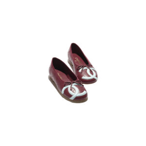 CHANEL Ballet flats Burgundy & Light Blue