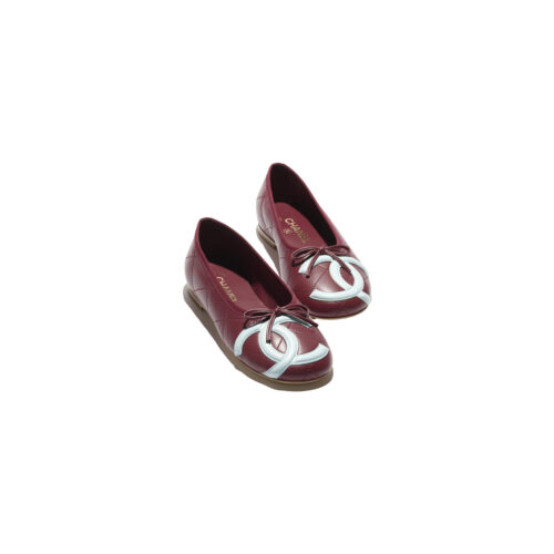 CHANEL Ballet flats Burgundy & Light Blue