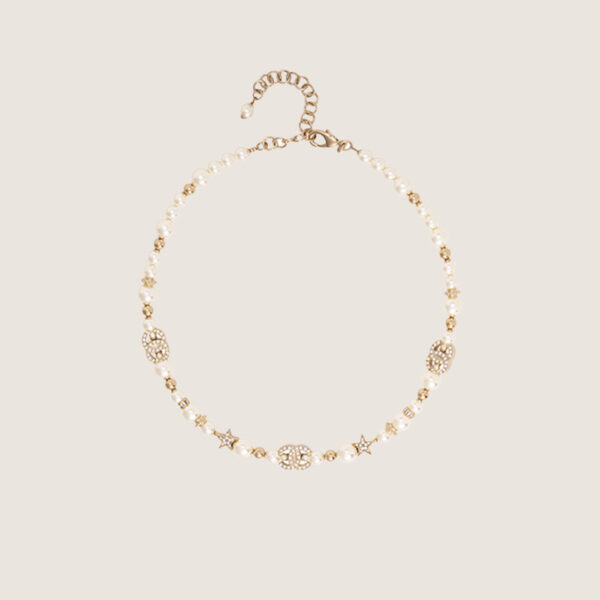ncilc CHANEL 23A Star Pearl Rhinestone Double C Necklace