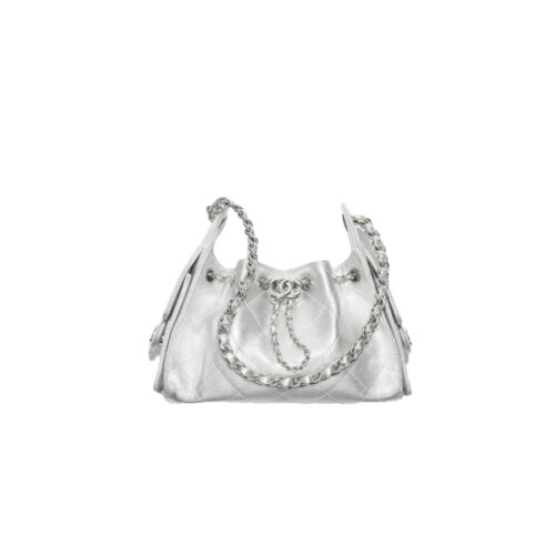 nclicwc CHANEL 25Bag Calfskin in Light Metallie Silver