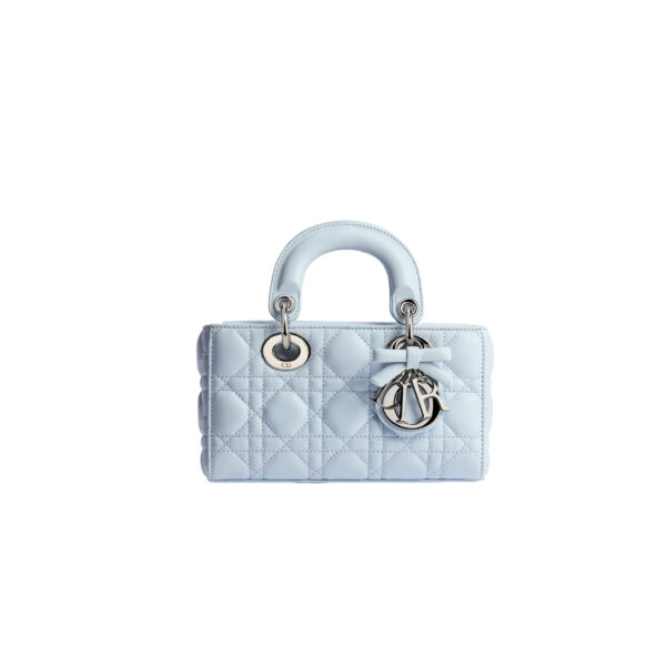 Mini Lady D-Joy Bag Ice Blue Cannage Lambskin