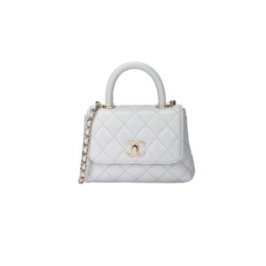 CHANEL Mirco Cocohandle Grained Calfskin – Light Grey