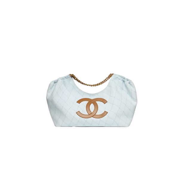CHANEL Coco Beach Small Shopping Bag Blue Denim