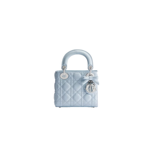 nfuvtvr Mini Lady Dior Bag with Chain Two-Tone Blue Cannage Lambskin