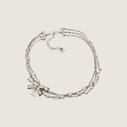 nsjckww CHANEL Multi-layer bow embossing Necklace