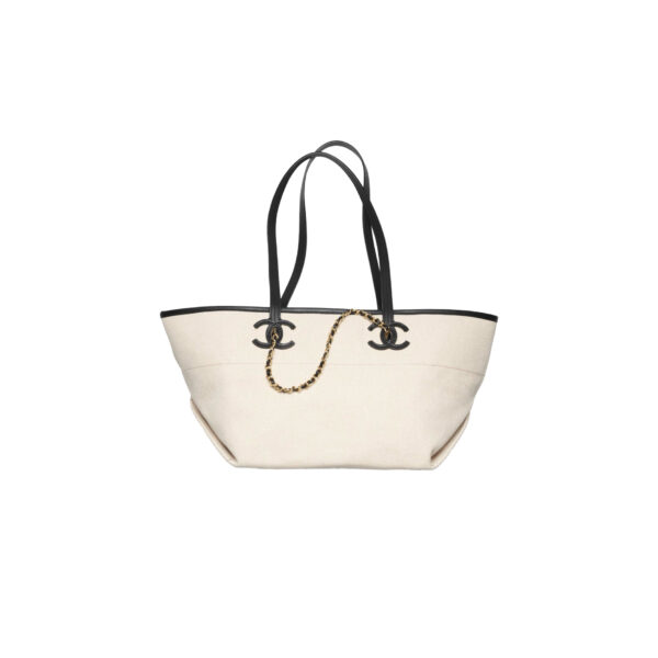 CHANEL Small Shopping Bag Ecru & Black