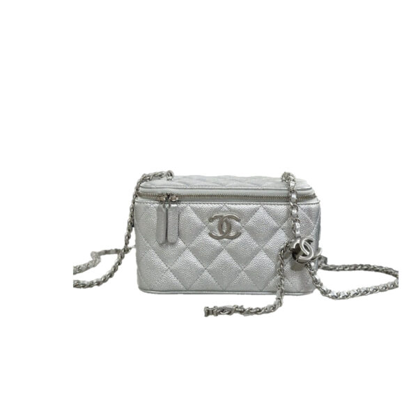 CHANEL Vanity MINI Flap Bag Silver