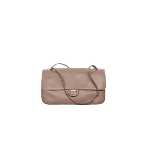 CHANEL Maxi Flap Bag Grained Calfskin In Light Brown
