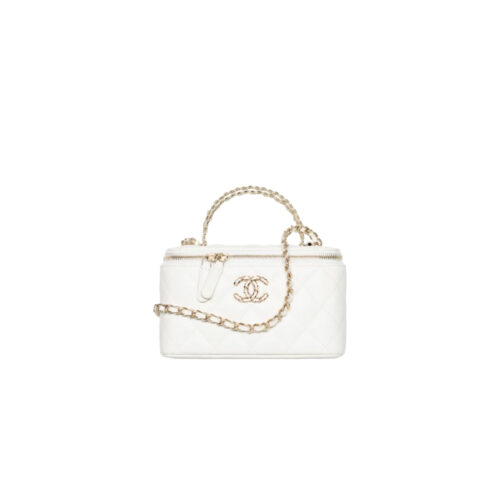 CHANEL 26S Long Vanity With Chain Grained Shiny Calfskin