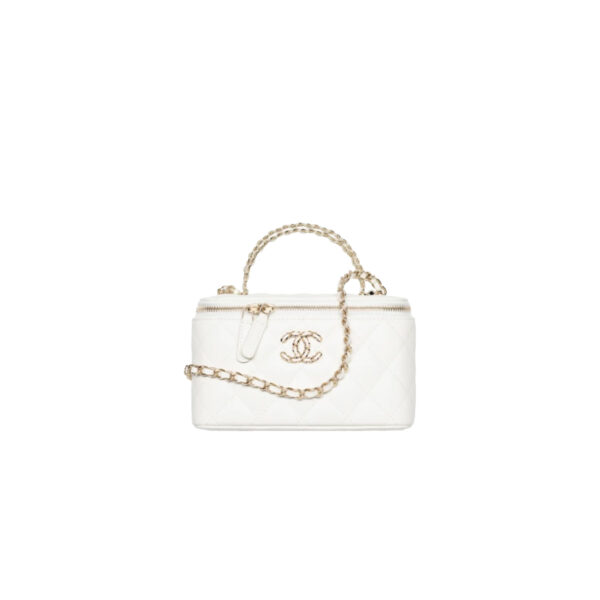 CHANEL 26S Long Vanity With Chain Grained Shiny Calfskin