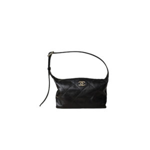 CHANEL 26P Hobo Bag Shiny Lambskin In Black