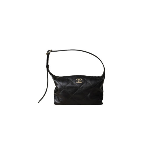 CHANEL 26P Hobo Bag Shiny Lambskin In Black