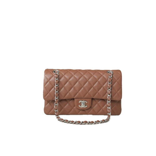 nytjnum CHANEL Caramel Classique Flap Medium Handbag Caviar Leather
