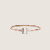 Tiffany Double T Narrow Wire Bracelet With Diamond and MOP R 2 100x100