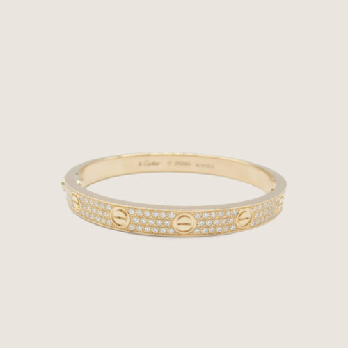 s-4 Cartier Love Bracelet Diamonds Full Paved Wider Version