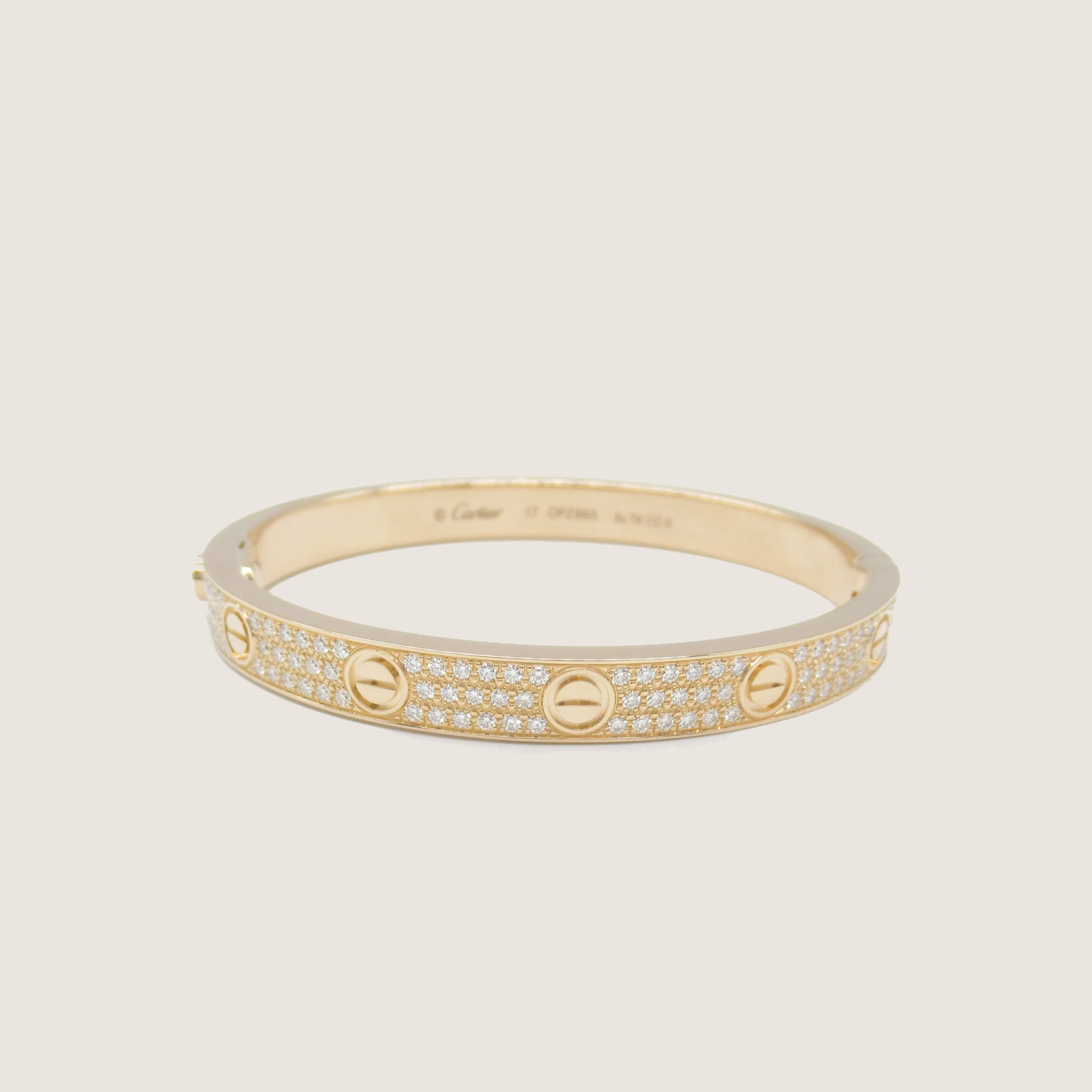 s-4 Cartier Love Bracelet Diamonds Full Paved Wider Version