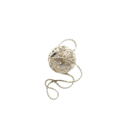 CHANEL Gold Metal Strass Crystal Sphere Minaudiere Clutch