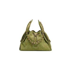 CHANEL 25 Hobo Bag Suede-Grass Green
