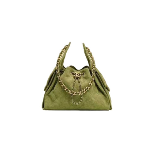 CHANEL 25 Hobo Bag Suede-Grass Green