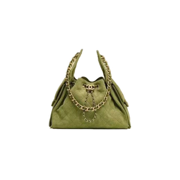 CHANEL 25 Hobo Bag Suede-Grass Green