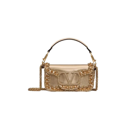 uigyftyf Valentino Garavani Small Locò Embellished Shoulder Bag