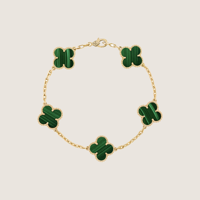 v-d-z-g-b VCA Vintage Alhambra pendant-Malachite
