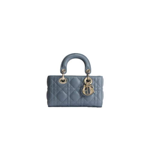 vcnfivv DIOR Lady D-Joy Micro Bag Cloud Blue Cannage Lambskin