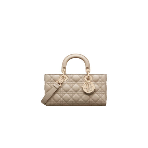 vgyboih DIOR MINI Lady D-Joy Bag Cannage Lambskin-Sand-Colored