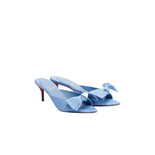CL Mulazee bow-detail silk taffeta mules
