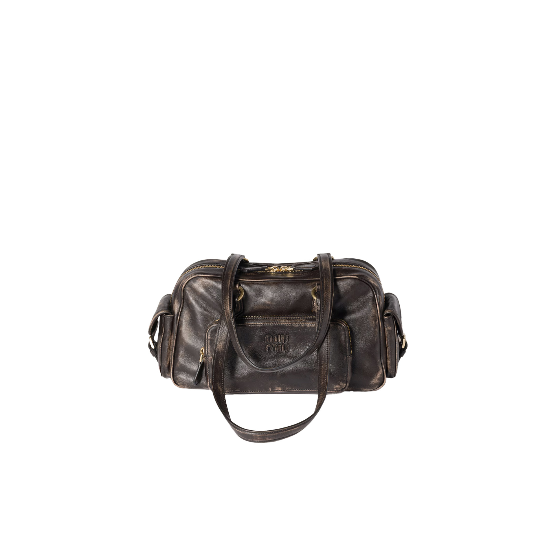 weudwefw MIUMIU Pocket nappa leather top-handle bag