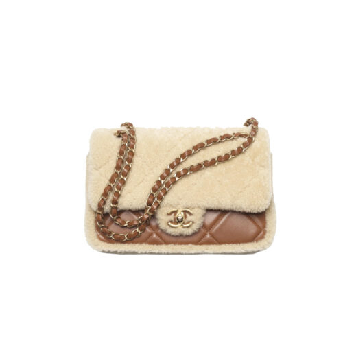 z-z CHANEL 24K Teddy Bear-Shearling Flap Bag