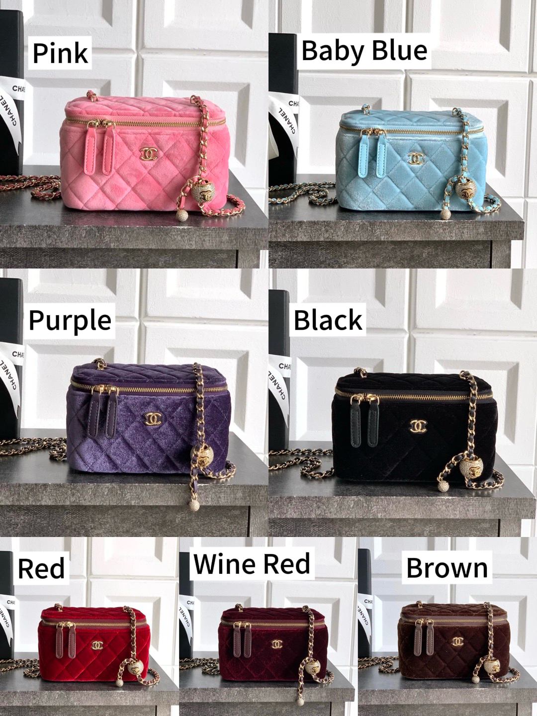 CHANEL Vanity with Chain Rectangular Ball & Diamond Lock IMG 1776