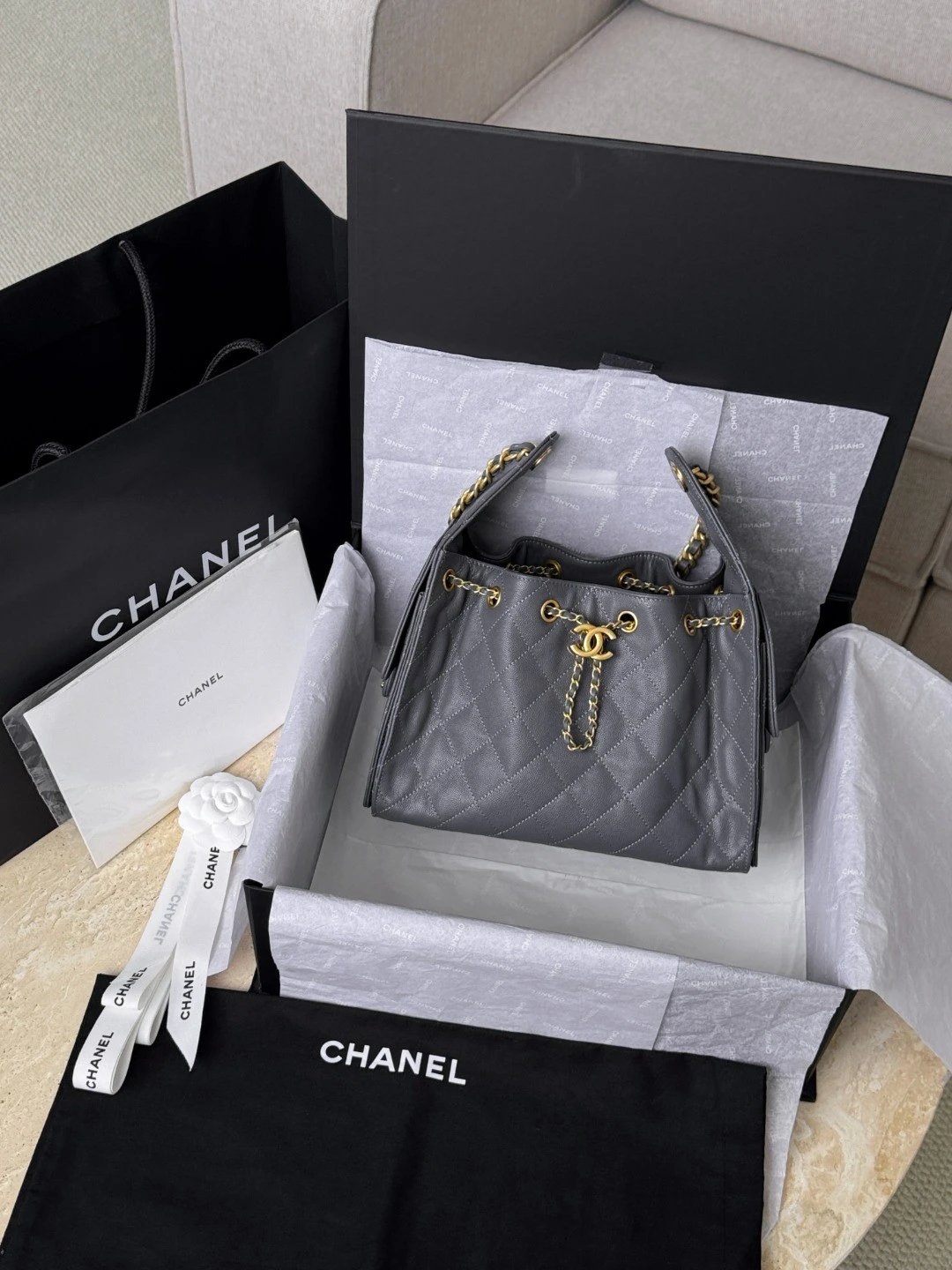 CHANEL 25Bag Caviar leather In Dark Grey IMG 1992