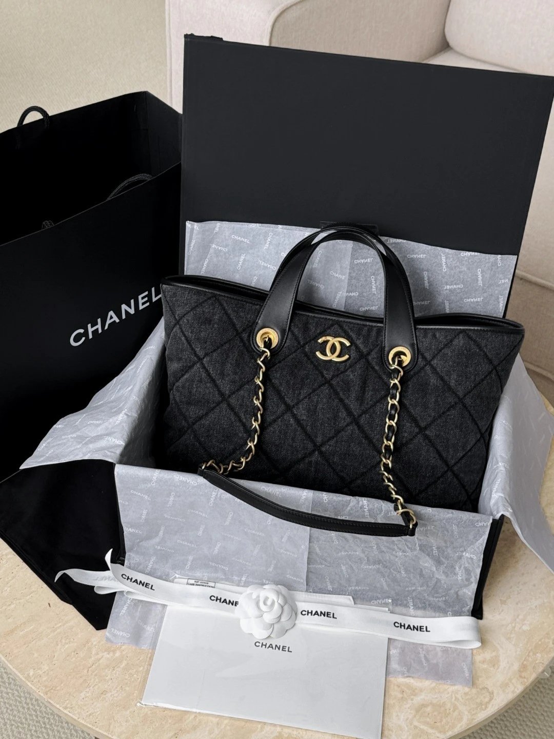 CHANEL 26C Shopping Bag Washed Denim IMG 6058