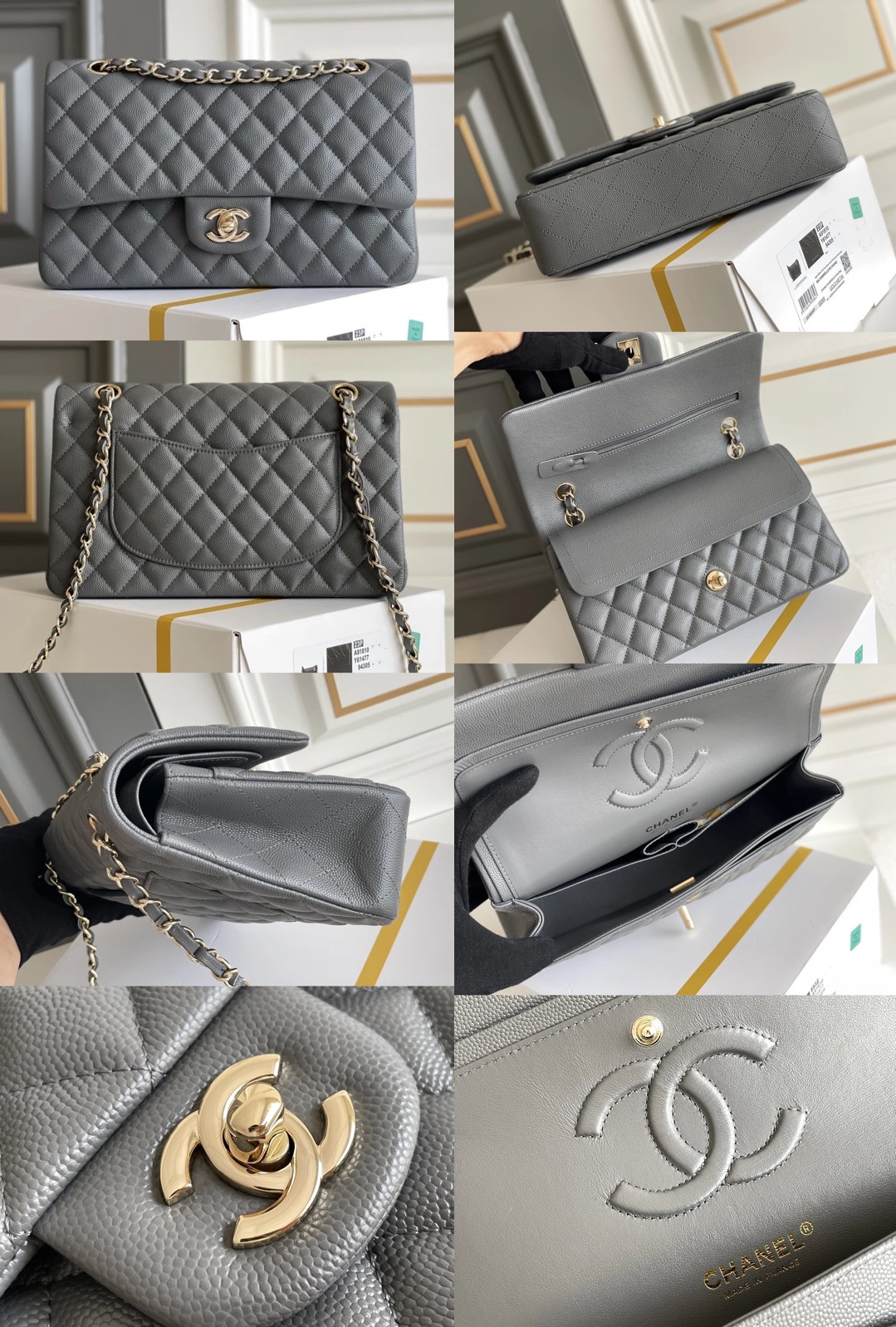 CHANEL Classique Flap Medium Handbag Caviar Leather Picsew 20250411203526