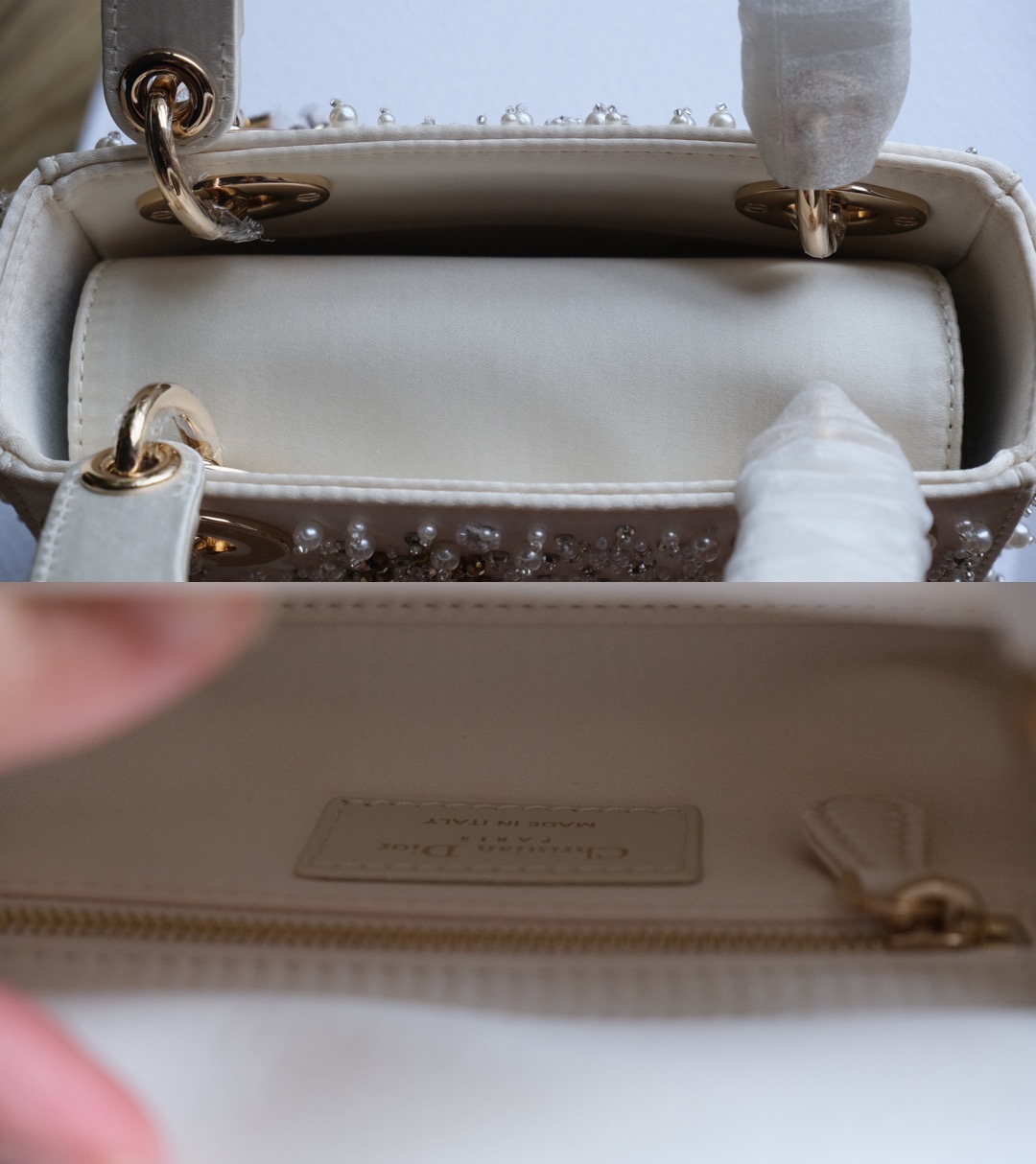 DIOR MINI Lady Embroidered Snowflake embroidery with beads in Calfskin Picsew 20250419184119