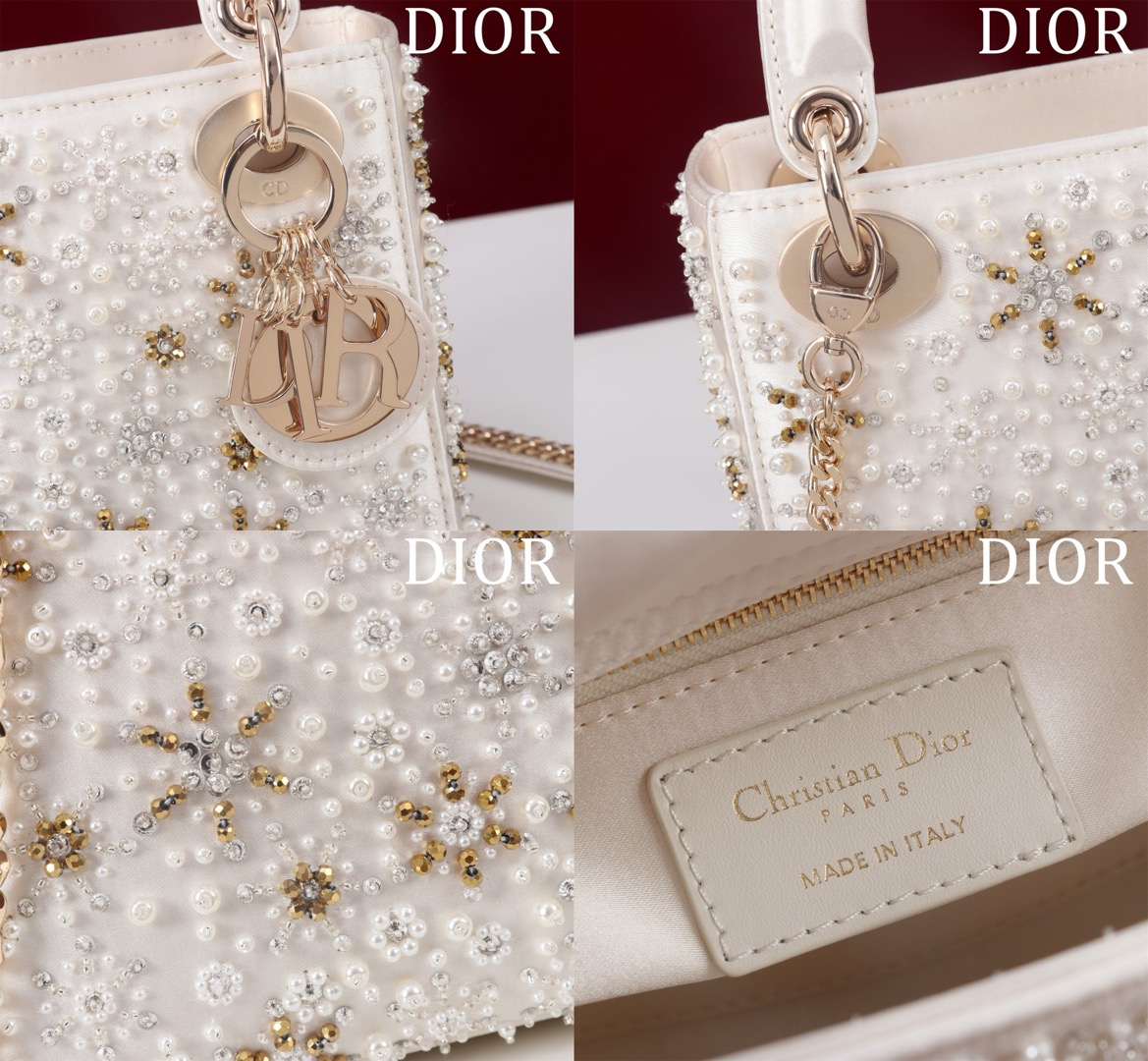 DIOR MINI Lady Embroidered Snowflake embroidery with beads in Calfskin Picsew 20250419185911