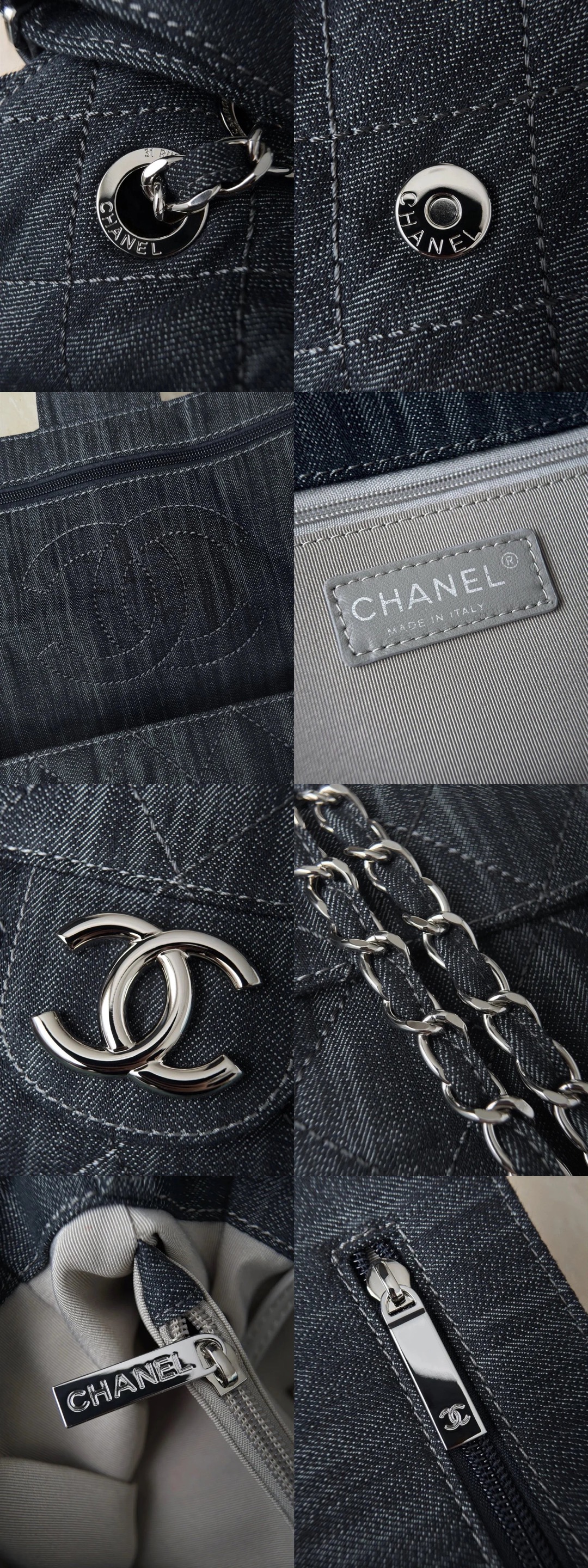 CHANEL Vintage Denim Bag Underarm Chain Messenger Silver Hardware Picsew 20251104170917