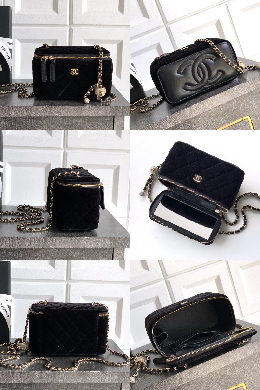 CHANEL Vanity with Chain Rectangular Ball & Diamond Lock Picsew 20251120213310