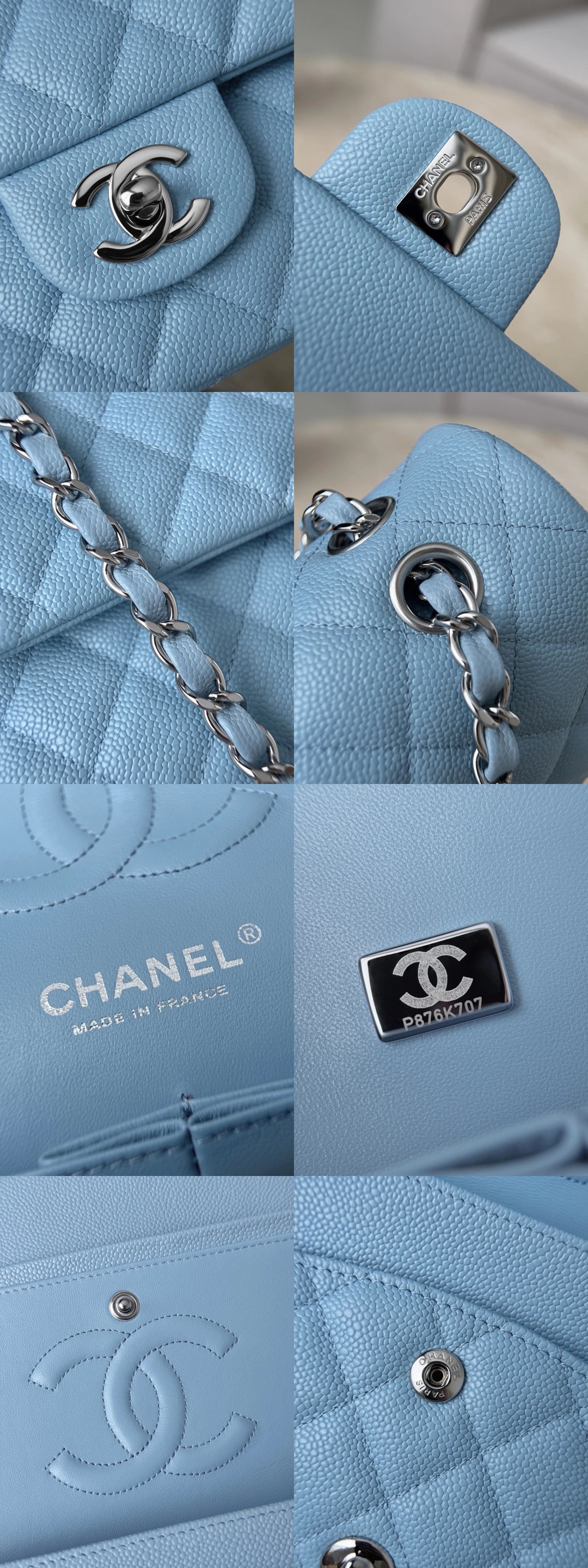 CHANEL Baby Blue Classique Flap Medium Handbag Silver Hardware Picsew 20260107230216
