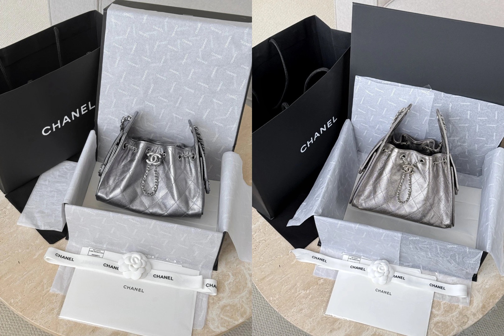 CHANEL 25Bag Calfskin in Dark Metallie Silver Picsew 20260312180253