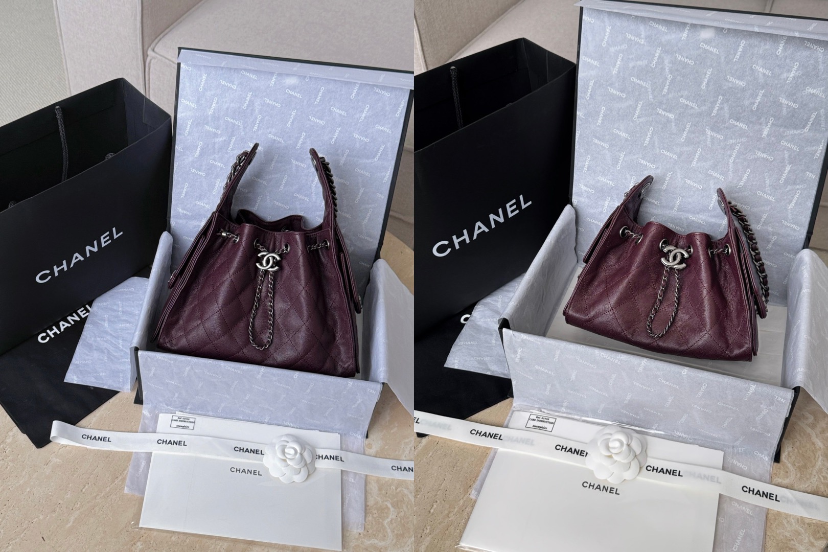 CHANEL 25 Hobo Bag Caflskin Dark Burgundy With Charcoal Color Hardware Picsew 20260324154029