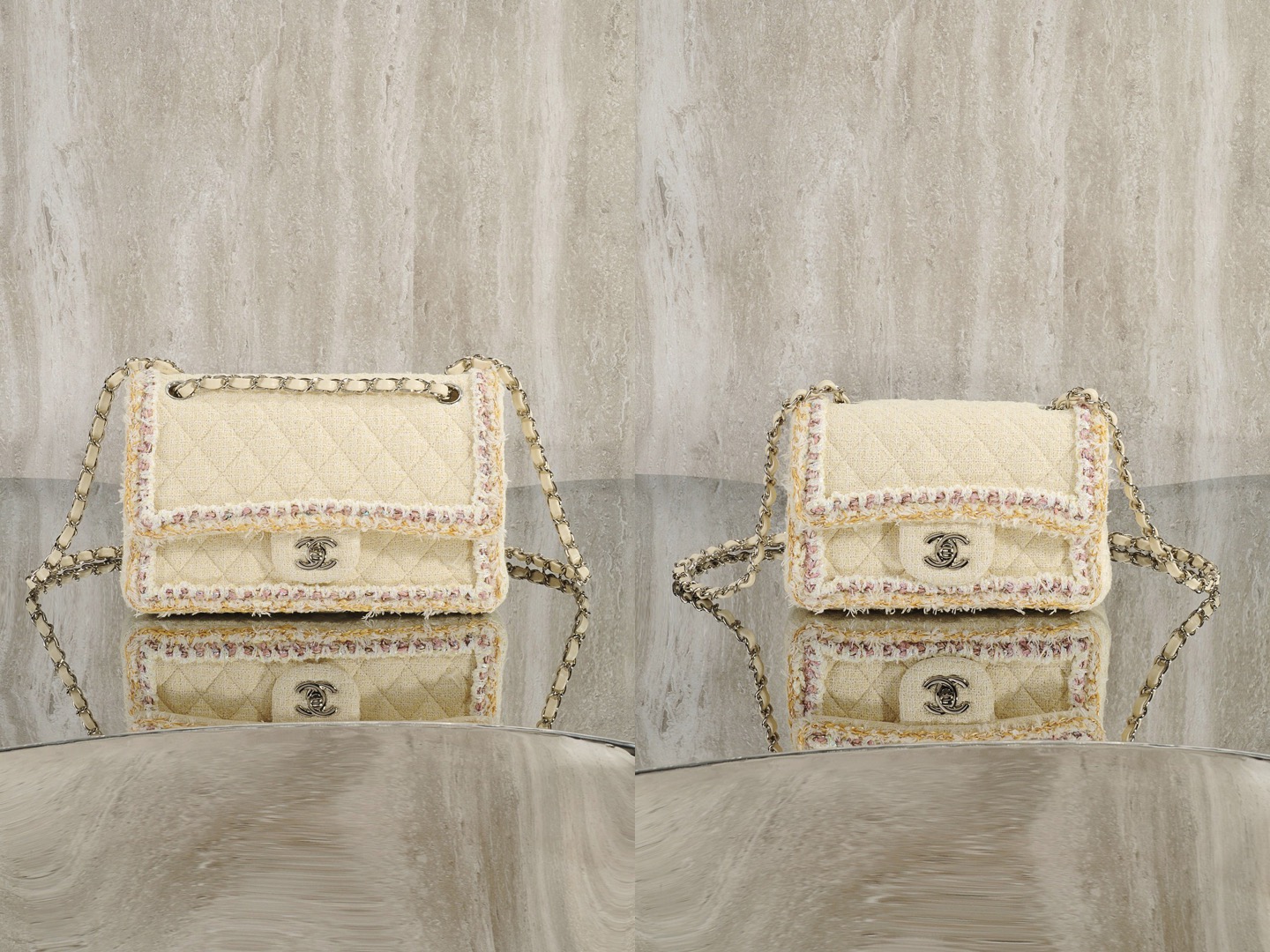 CHANEL MINI Classic Handbag Tweed Light Yellow Picsew 20260404173219