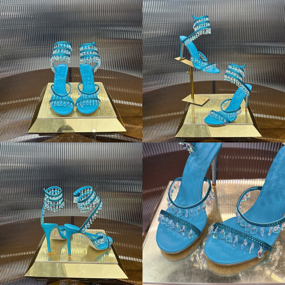 RENE CAOVILLA Chandelier crystal-embellished leather sandals Picsew 20260417000640