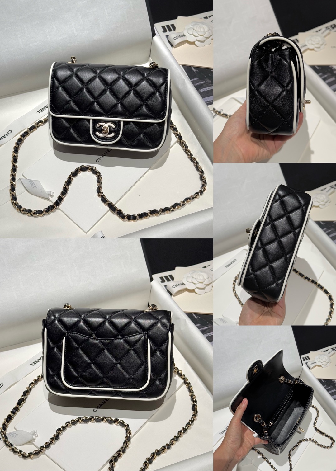 CHANEL Flap bag Lambskin black & white Picsew 20260417182914