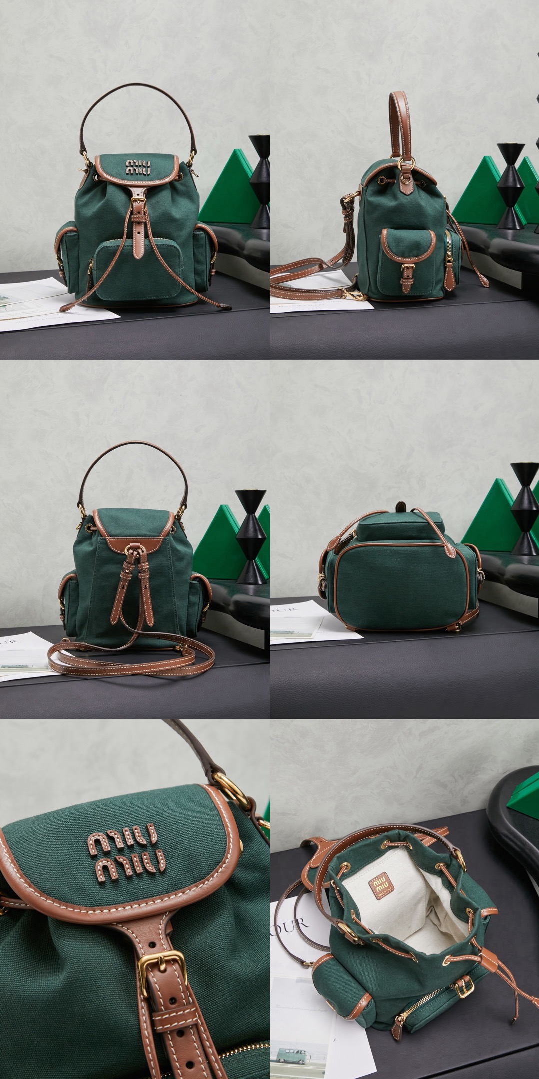 MIUMIU Canvas and leather backpack Picsew 20260424012649