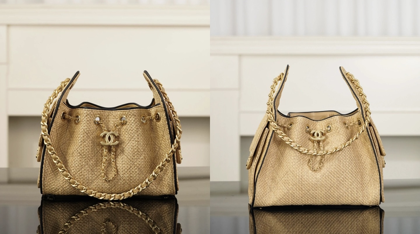 CHANEL MINI 25 Hobo Bag Beige Raffia and Black Calfskin Picsew 20260513155410