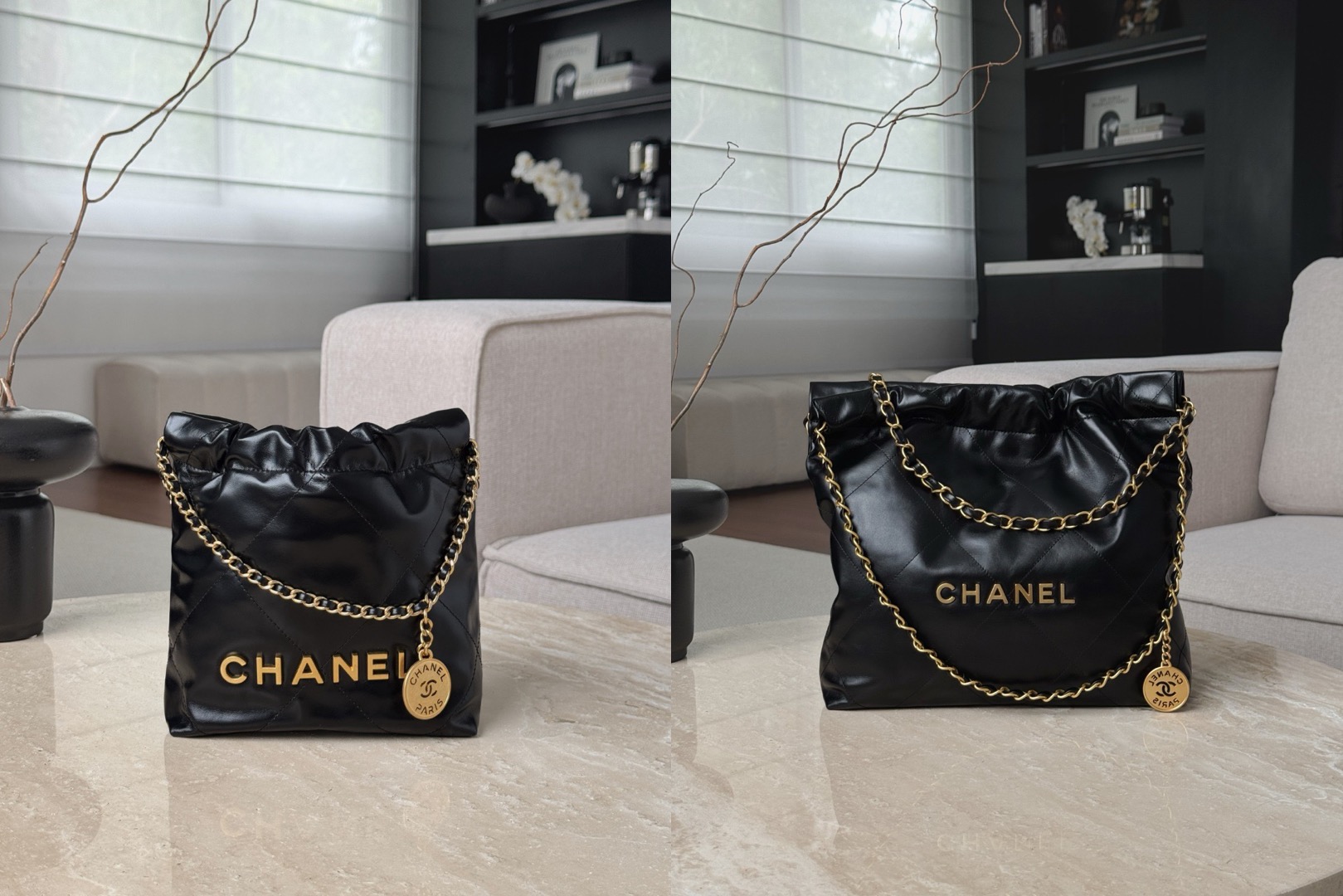 CHANEL Shiny Calfskin Quilted 22bag Black Picsew 20260518145652