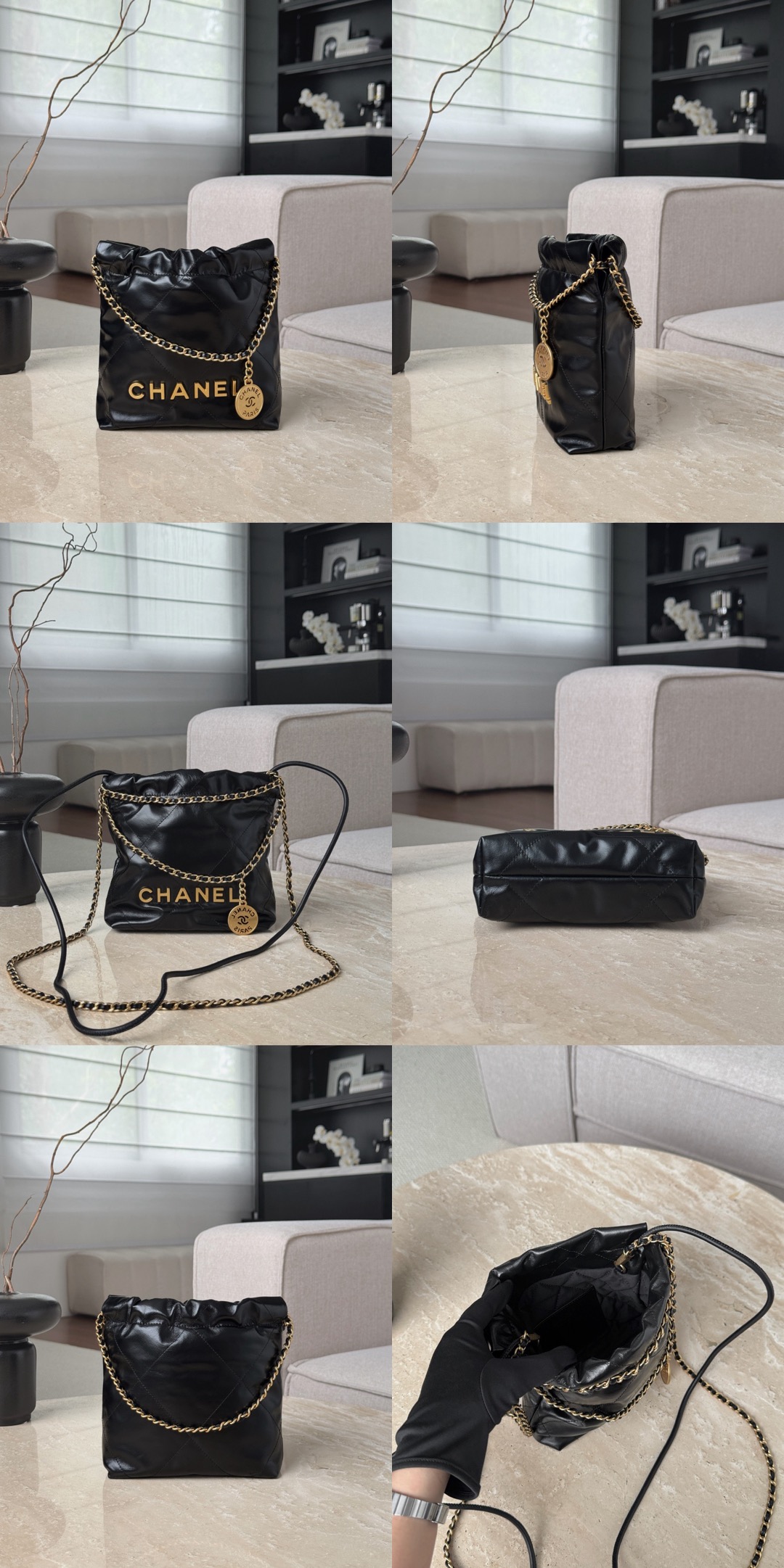 CHANEL Shiny Calfskin Quilted 22bag Black Picsew 20260518145721